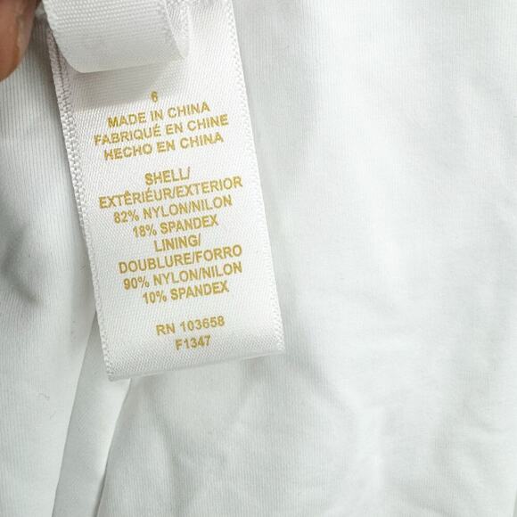 Anne Cole Solid Surplice Swimdress Sleeveless White Size 6 NWT - Picture 11 of 12